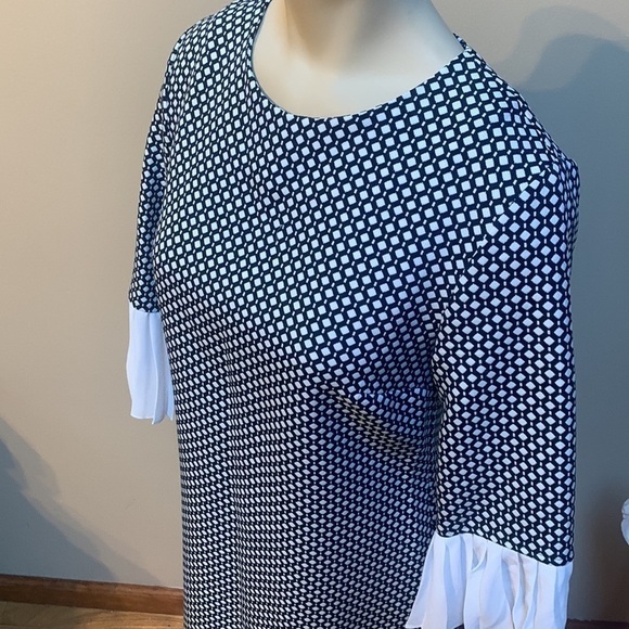 Ny&co Ruffle Sleeve Navy Shift Dress Size XS - Picture 3 of 8